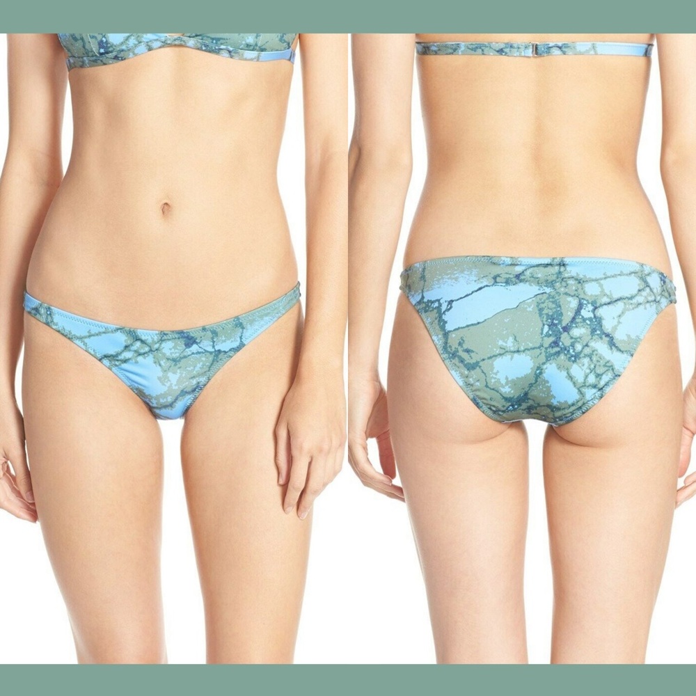 NWT $97 KORE‎ SWIM 'Maia' Bikini Bottoms Blue Green [SZ Medium ] Blue Green